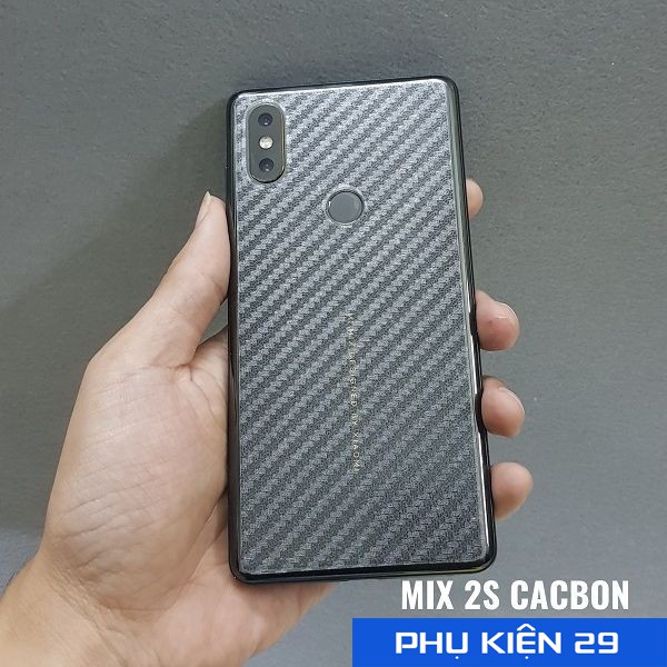 [Xiaomi MiMix 2S/Mi Mix 2S] Dán lưng 3D vân Cacbon - Carbon