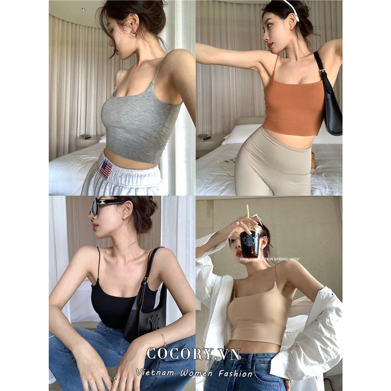 Cocory vn Áo Croptop Sát Nách Thiết Kế Hợp Thời Trang