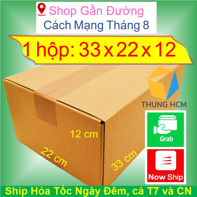 Hộp cotton đóng hàng 33x22x12 thùng giấy carton thunghcm H22