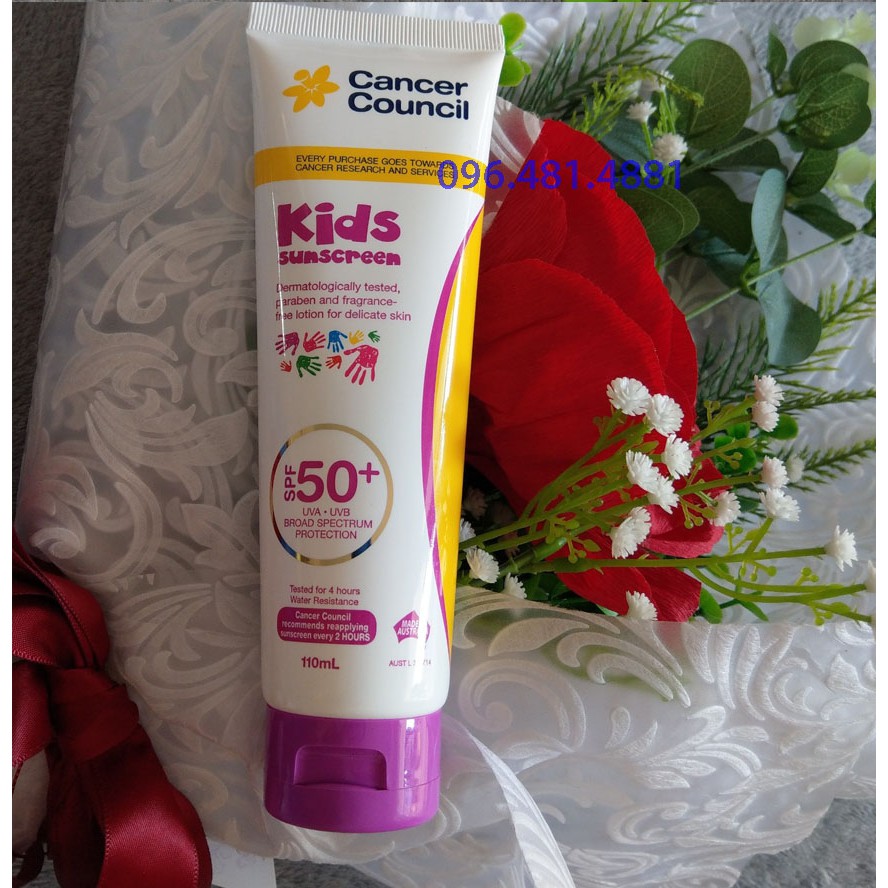[CHÍNH HÃNG] Kem chống nắng Cute cho em bé Cancer Council Kids Suncreen SPF50/PA++++ 110ml