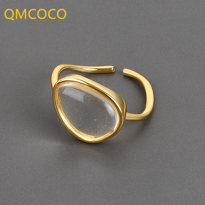 Nhẫn Tròn Cổ Điển Màu Vàng Bạc Thiết Kế Không Đồng Đều Lãng Mạn Thời Trang Mới Cho Nữ