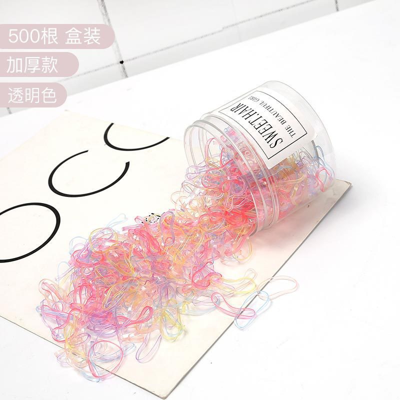 Thun cột tóc, Hộp 500 thun cột tóc cho Mẹ và bé mix nhiều màu xinh xắn PK066