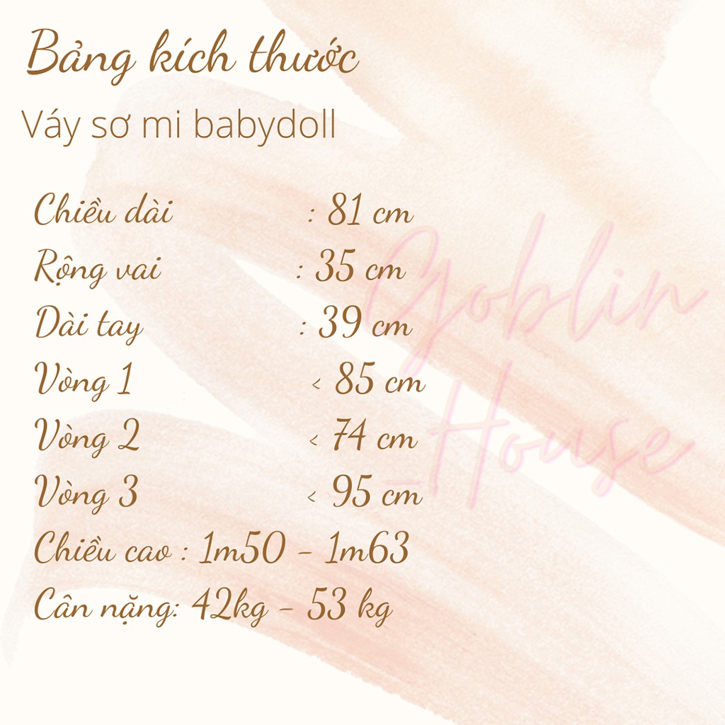 VÁY SƠ MI BABYDOLL ULZZANG CỔ ĐỨC DÁNG XÒE CHO NỮ / ĐẦM CỘC TAY TAY BỒNG XINH XẮN