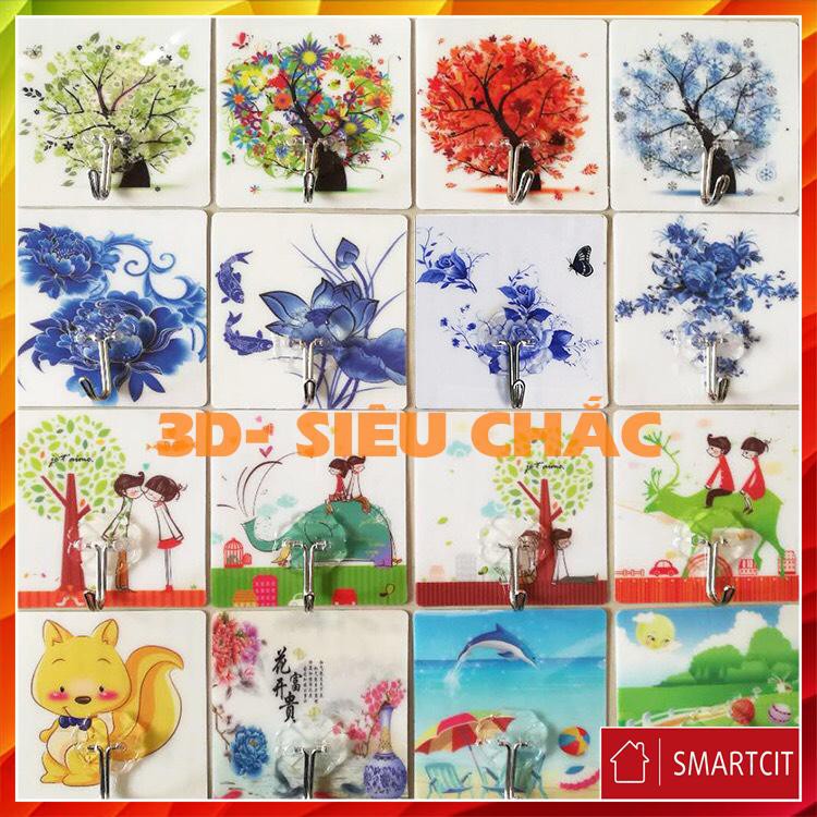 Móc Dán Tường Siêu Dính In Hình 3D Độc Đáo