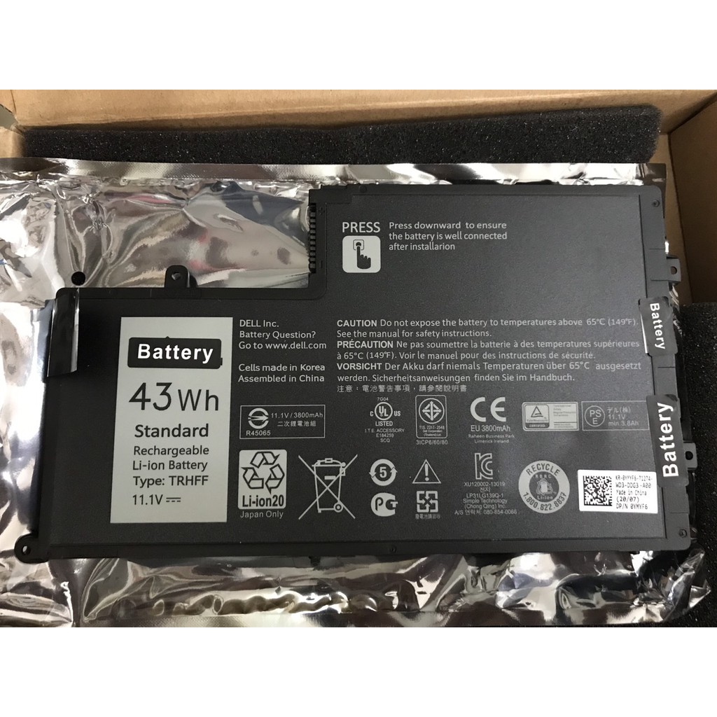 Pin Laptop Dell Inspiron 15 5547 5445 5545 Latitude 3450 3550 TRHFF Battery (Loại kén máy)43Wh