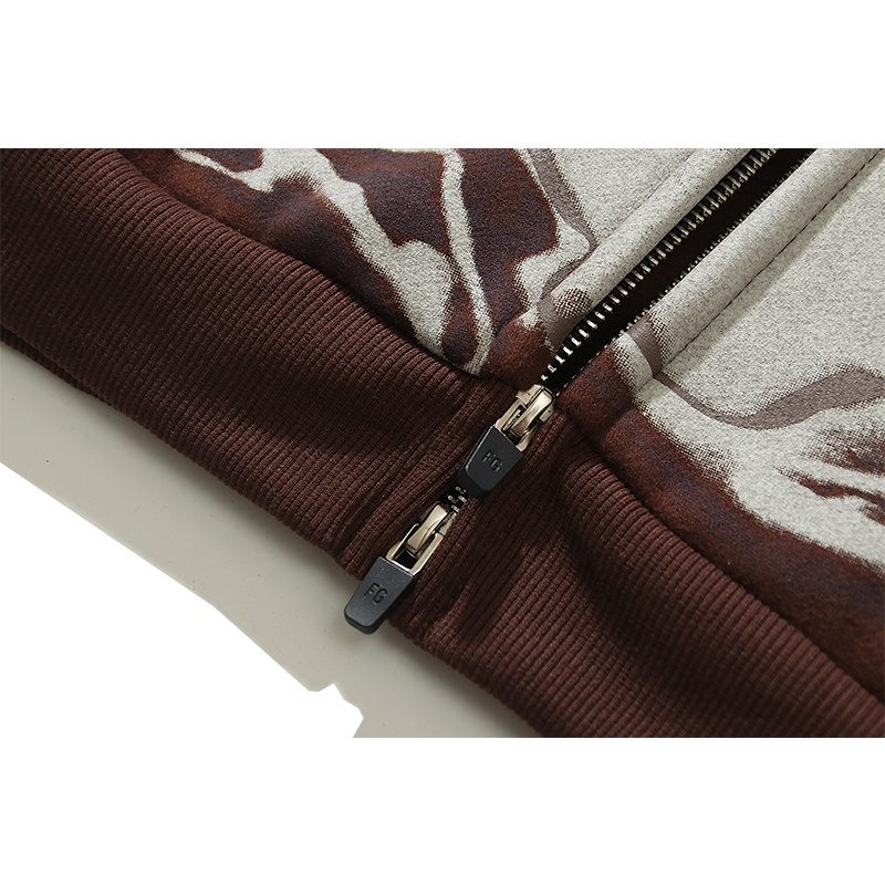 Áo Hoodie In Hình Đầu Lâu TRAVIS SCOTT Cactus Jack x Fragiment KAWS Phong Cách Đường Phố