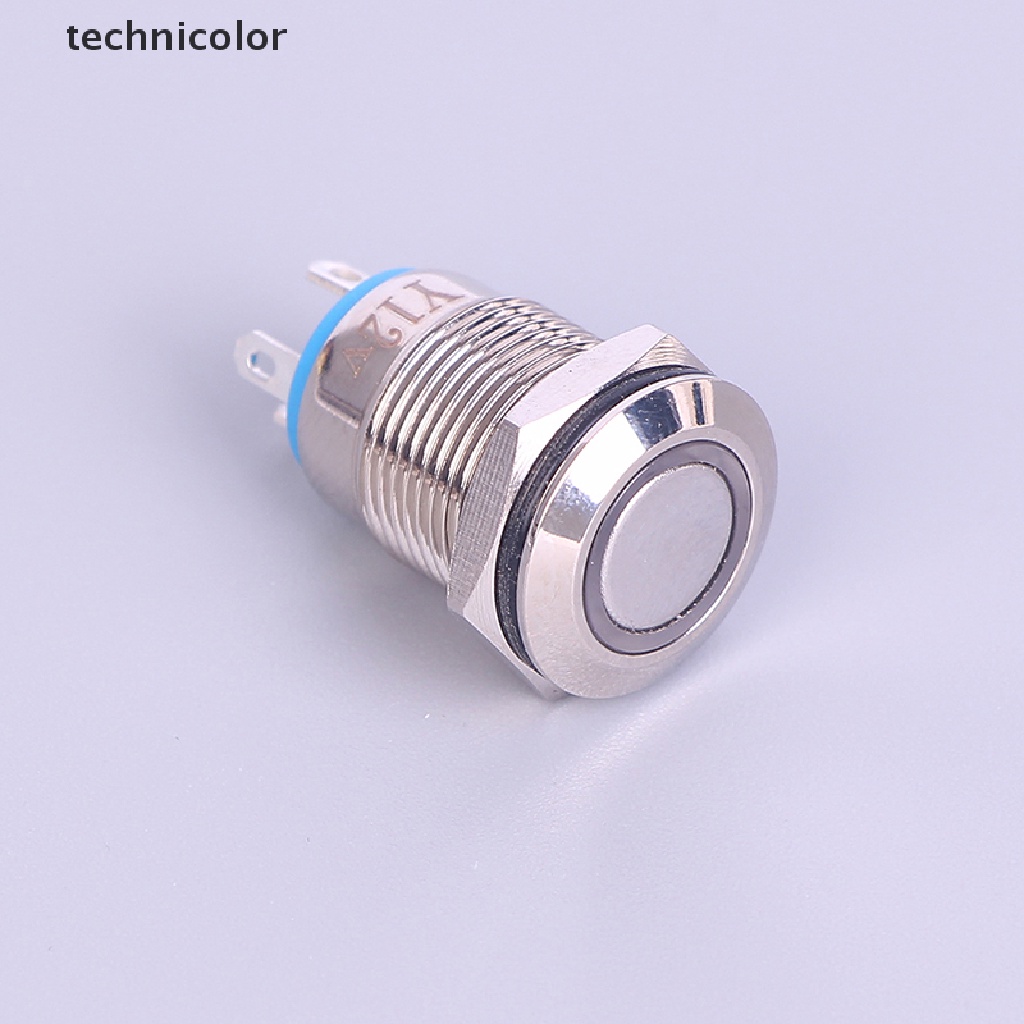 Vòng Công Tắc Nút Nhấn Bằng Kim Loại 12mm Màu Đen Cho Đèn LED