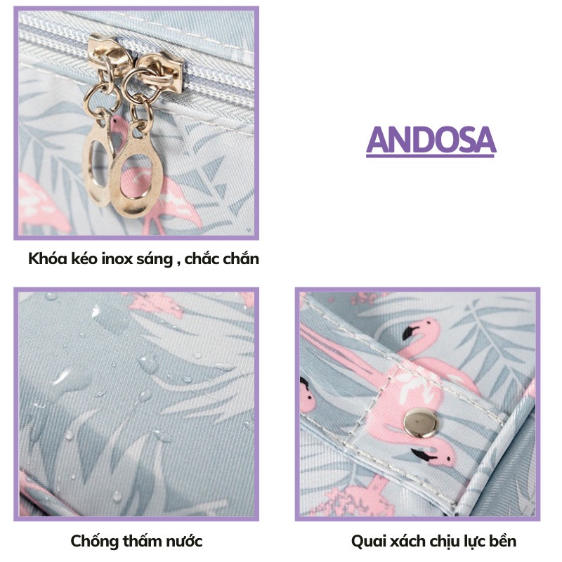 Túi đựng mỹ phẩm đồ trang điểm cá nhân du lịch đẹp nhỏ gọn cute chống thấm nước ANDOSA TCN08