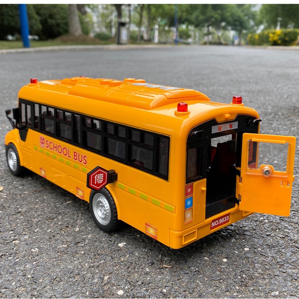 Đồ Chơi Ô Tô Mô Hình Xe Buýt Bus Cho Trẻ Em Mở Các Cửa, Có Đèn, Âm Thanh Và Hành Khách-Đồ Chơi Cho Bé Thỏa Sức Sáng Tạo