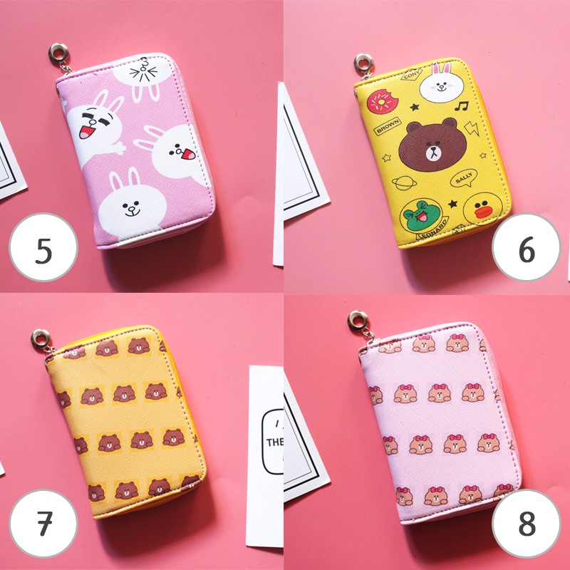 [20 Mẫu Siêu Xinh ] Bóp Ví Ngắn Nữ Cầm Tay Họa Tiết Hoạt Hình Line Gấu Brown Và Thỏ Cony Chống Xước Chống Nước | BigBuy360 - bigbuy360.vn