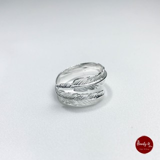 Nhẫn Bạc Thái Lan 925 Lông Vũ FreeSize - BeautyU Silver