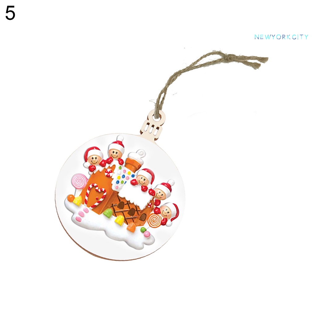 Phụ Kiện Treo Trang Trí Cây Thông Giáng Sinh Hình Tròn Bằng Gỗ