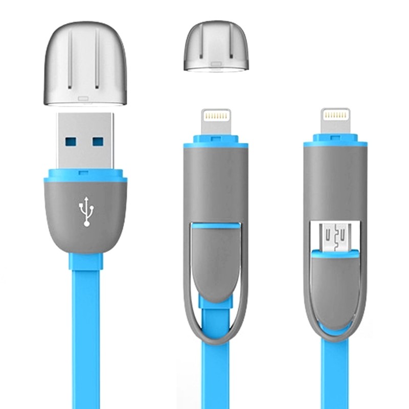 Dây Cáp Sạc 2 Trong 1 Micro Usb Lightning Cho Iphone Ipad Samsung S7 S6 Lg G4 Htc