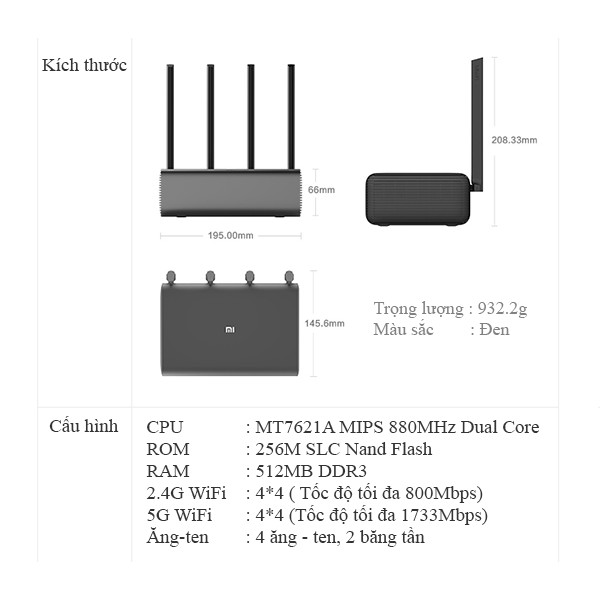 Bộ phát wifi Router Mi Wifi Pro | BigBuy360 - bigbuy360.vn