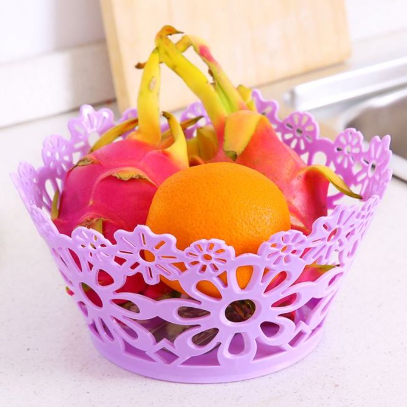 Rổ nhựa hoa bày hoa quả, bánh kẹo đẹp mắt Việt Nhật - Rổ hoa đa năng họa tiết hình hoa 3 size