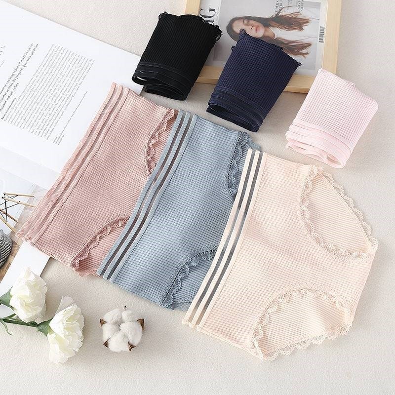 Quần lót nữ len tăm cotton kháng khuẩn nâng mông viền ren co giãn 4 chiều QL07 BIBINO
