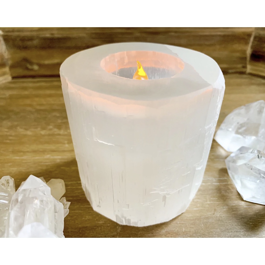 ĐẾ NẾN SELENITE - Tăng Cường Năng Lượng - THẢO MỘC XÔNG NHÀ