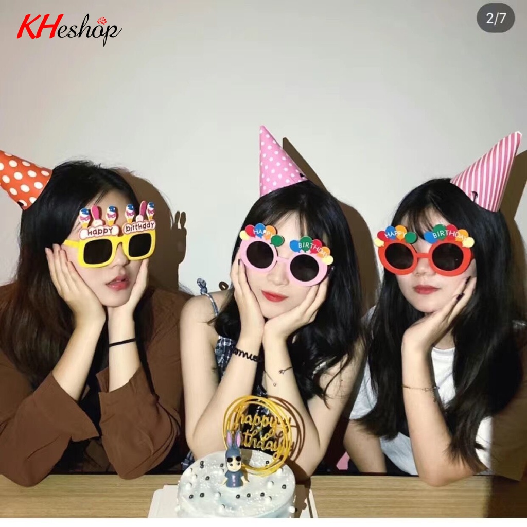 Kính Happy Birthday vui nhộn dành cho Tiệc sinh nhật, sự kiện, lễ kết hôn, đạo cụ nhỏ Xinh hợp thời trang mã Y21007