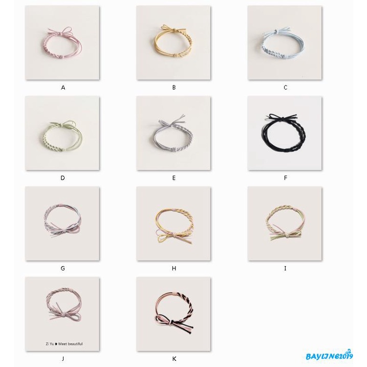 Dây buộc tóc co giãn dệt nhiều màu 11 màu tùy chọn cho nữ