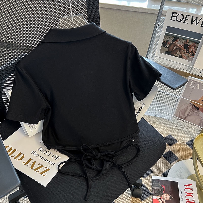 Áo polo Ngắn Tay Cột Dây Thời Trang Mùa Hè Cho Nữ