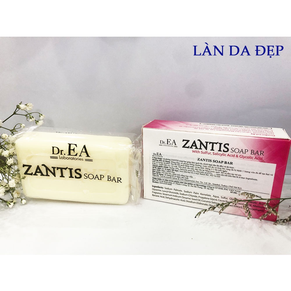 Xà bông Dr.EA Zantis Soap Bar sinh dược giảm mụn chăm sóc chuyên sâu body 80gr