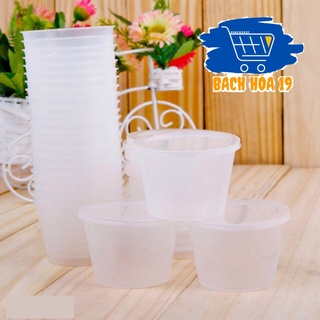 (GIá sỉ lẻ) Hủ nhựa làm bánh flan caramen, rau câu, sữa chua, đựng slime (hộp flan có nắp)