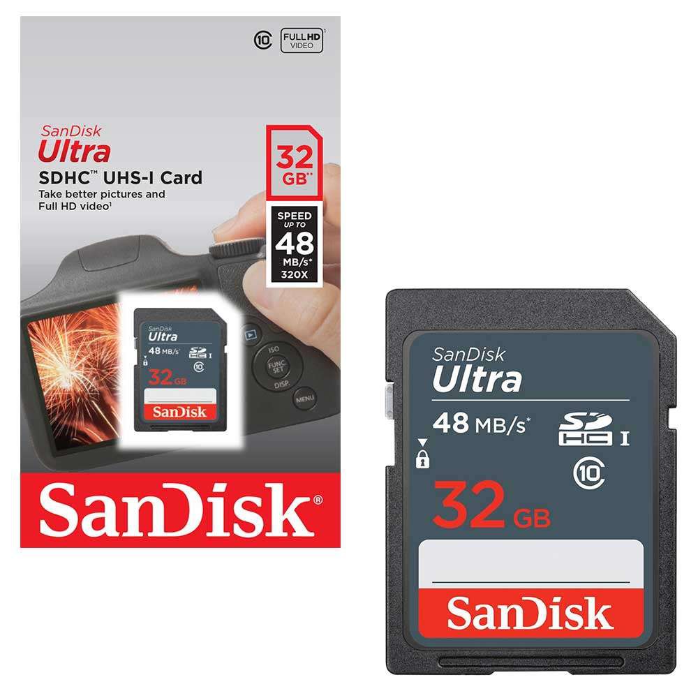 Thẻ nhớ SDHC SanDisk Ultra 320x 32GB Class 10 UHS-I 48MB/s (Xám) | BigBuy360 - bigbuy360.vn