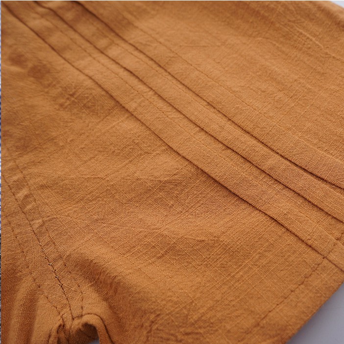 Bộ đồ hai mảnh gồm áo sơ mi tay ngắn và quần đùi vải cotton màu trơn thời trang Hàn Quốc cho bé trai và bé gái 1-6 tuổi
