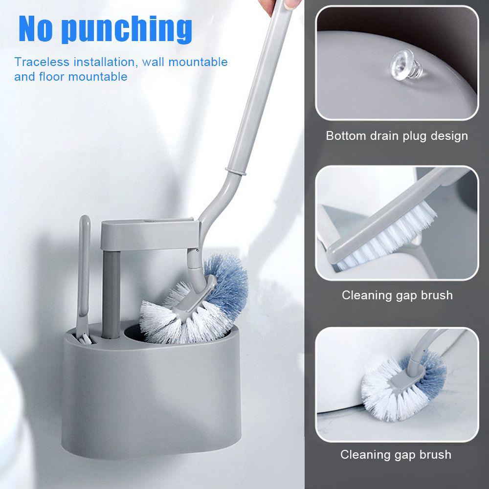 Bàn Chải Vệ Sinh Toilet Gắn Tường Có Đế Nhựa Tiện Dụng
