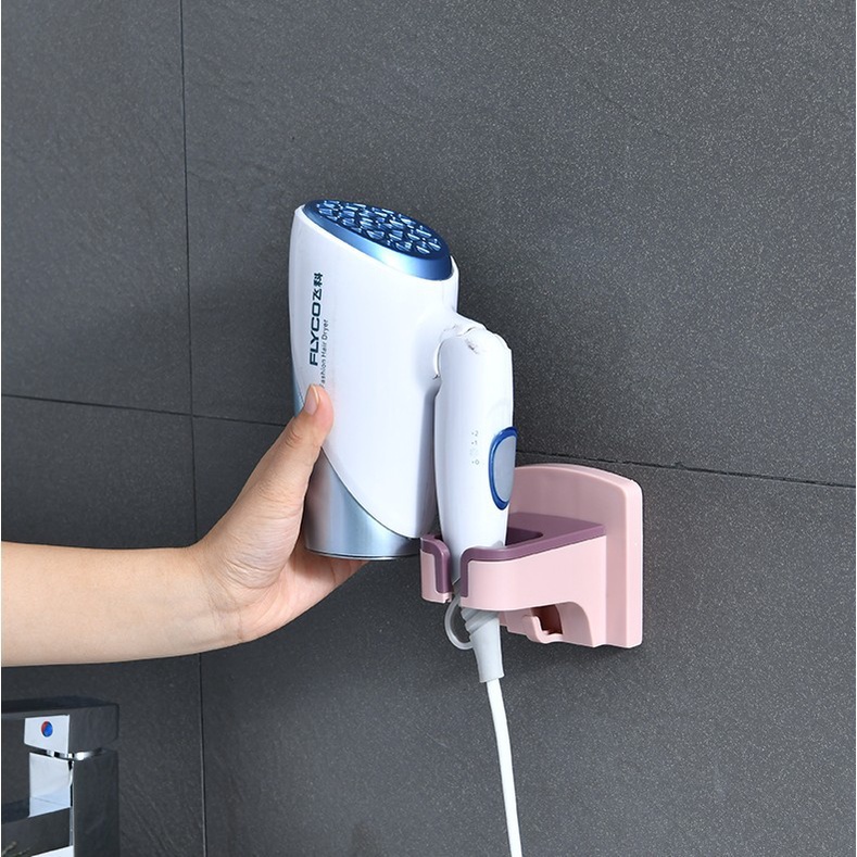 Giá đỡ máy sấy tóc dán tường siêu tiện dụng nhiều màu sắc