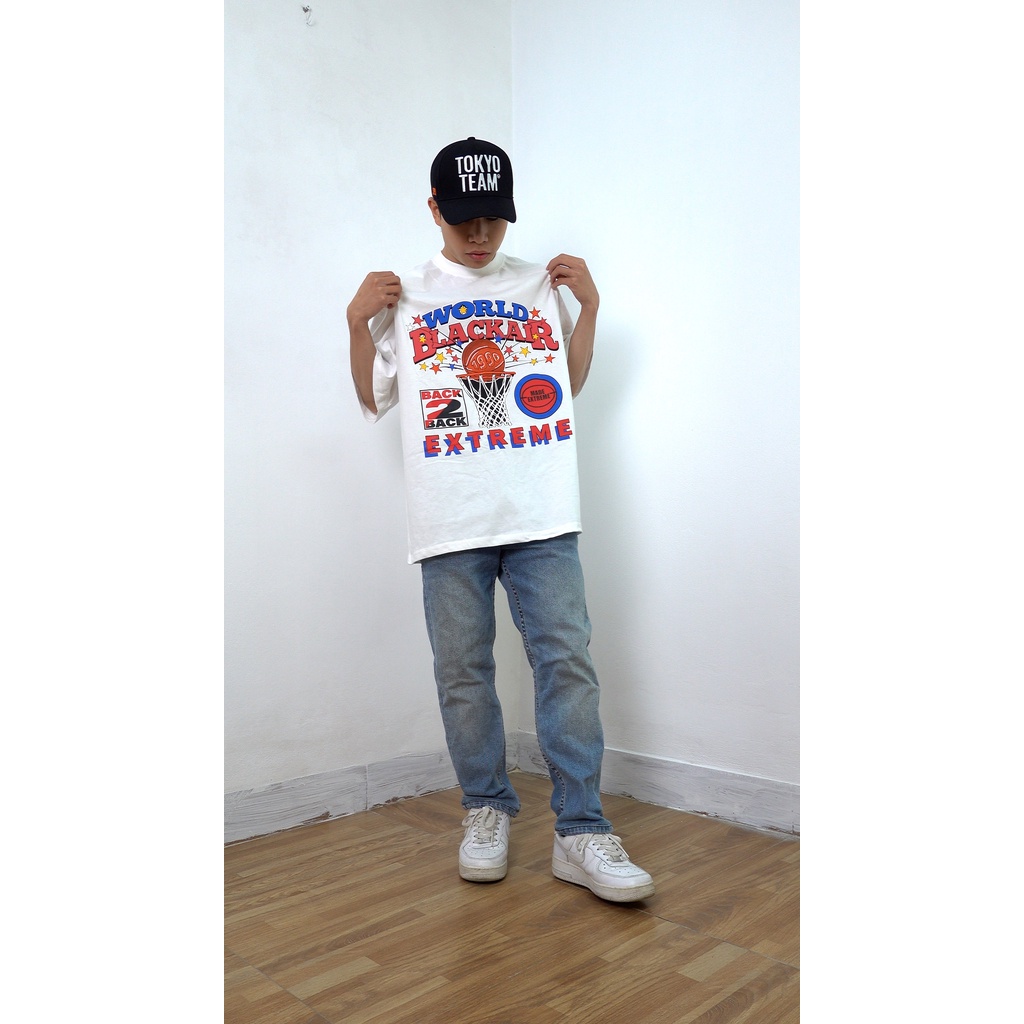 Áo thun bóng rổ vintage unisex Blackair