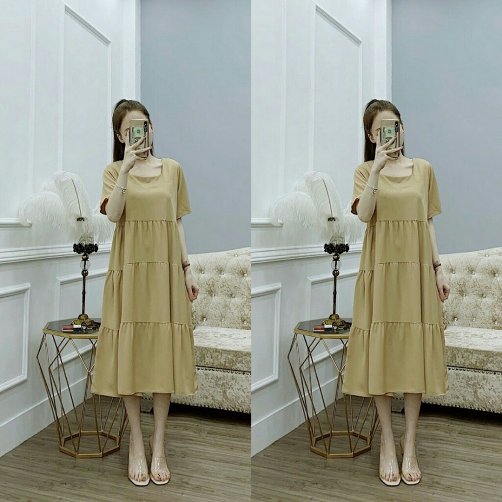 VÁY BẦU DÁNG DÀI XUÔNG A CHẤT ĐŨI