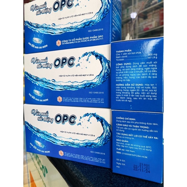 Viên Muối Súc Miệng OPC NaCl 0,9%[Tuýp 10 Viên Sủi Bọt] - Nước Muối Sinh Lý Dạng Viên Tự Pha Súc Miệng Vệ Sinh Hàng Ngày