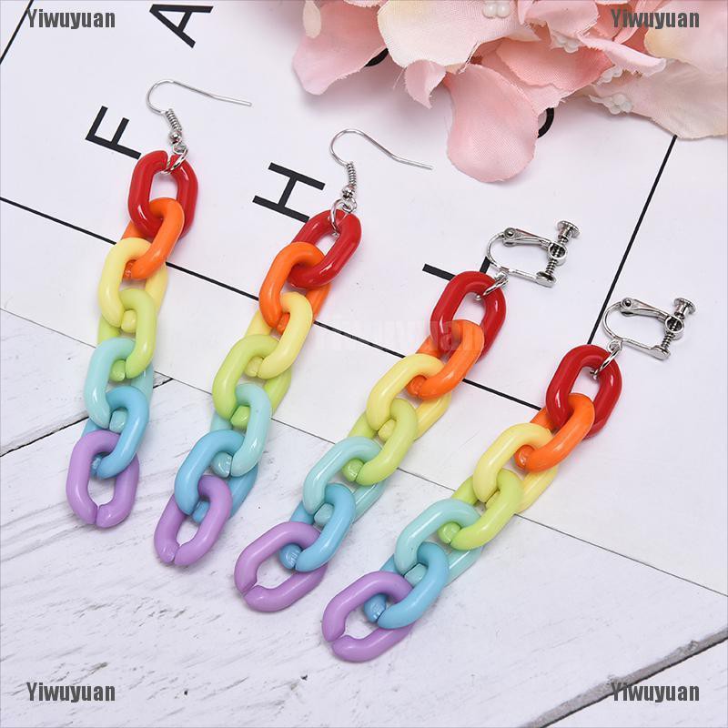 Khuyên Tai Dạng Chuỗi Nhựa Độc Đáo