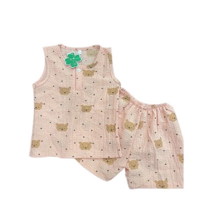 B23 [0-5 tuổi] Bộ cotton giấy cho bé gái từ 5-15kg