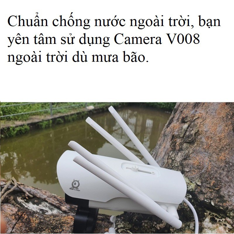 Camera Wifi V380 Pro V008 5.0 Mpx 2K Chính Hãng - Xem đêm có màu, Cảnh báo chuyển động