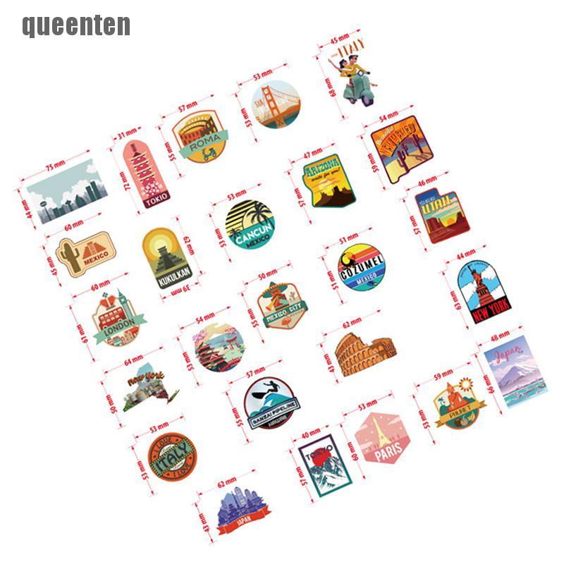 Bộ 50 miếng dán trang trí hình hoạt hình chống thấm nước