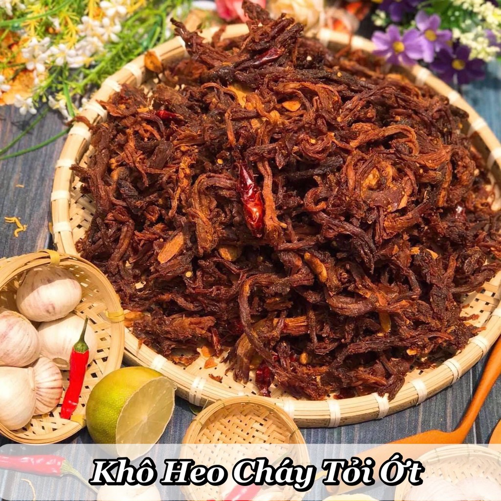 [Mã GROXUAN1 giảm 8% đơn 150K] Khô heo cháy tỏi HiDu 100gr cay vừa đậm vị