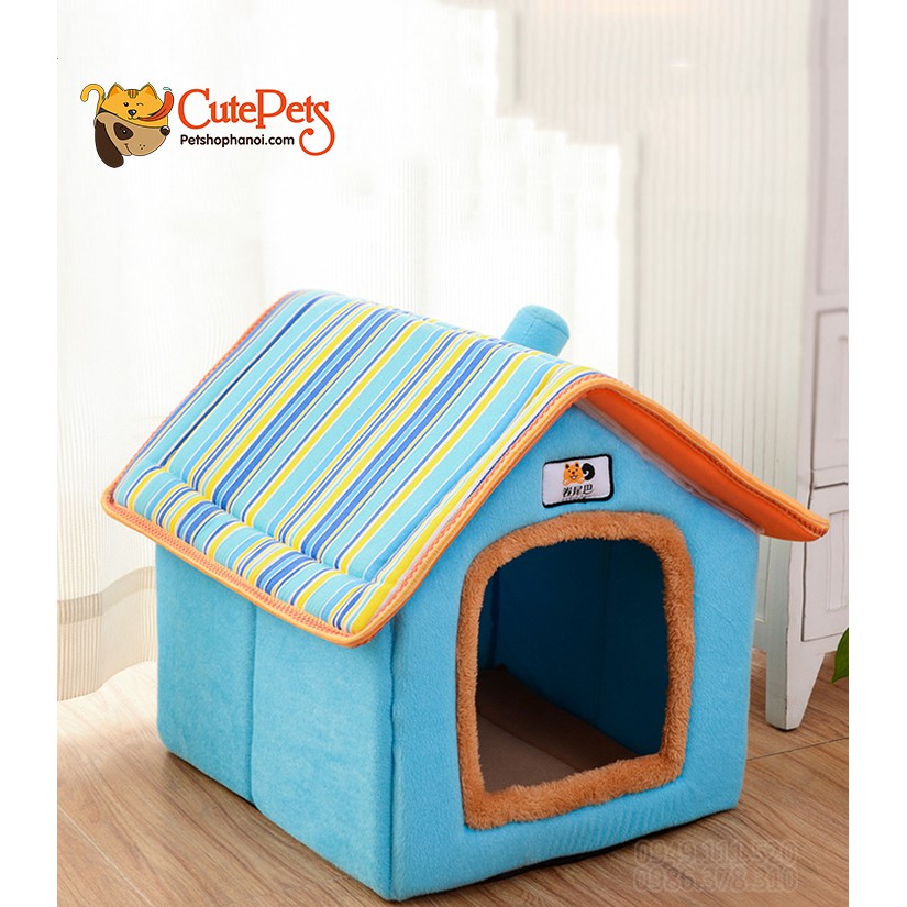 Nhà đệm nỉ hình nhà mái Ngói - Nệm Cho Thú Cưng - CutePets