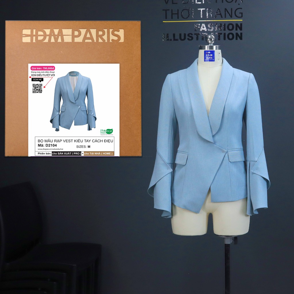 [Rập Giấy] Vest Nữ Thiết Kế - Bộ Rập Vest Nữ Kiểu Tay Cách Điệu, Sang Cảnh, Cao Cấp, Phom Vest Chuẩn