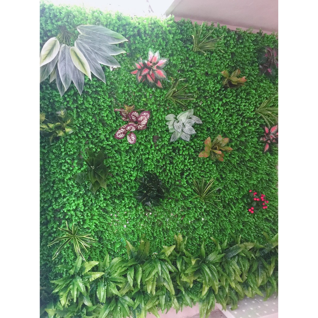 Thảm cỏ nhân tạo - Cỏ tấm treo tường - 1m2 cây giả trang trí