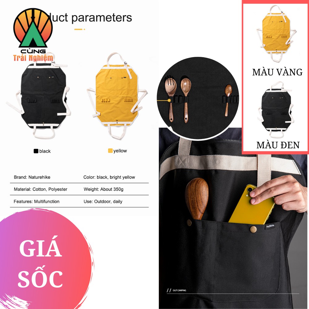 [CHÍNH HÃNG] Túi Đựng Đồ Dã Ngoại Cắm Trại Đa Năng, Tạp Dề Nấu Ăn Naturehike NH20FS008