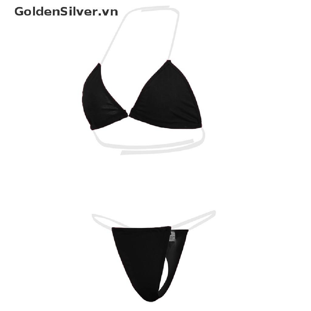 Bộ Đồ Bơi Bikini Màu Bạc Thời Trang Mùa Hè Quyến Rũ Cho Nữ