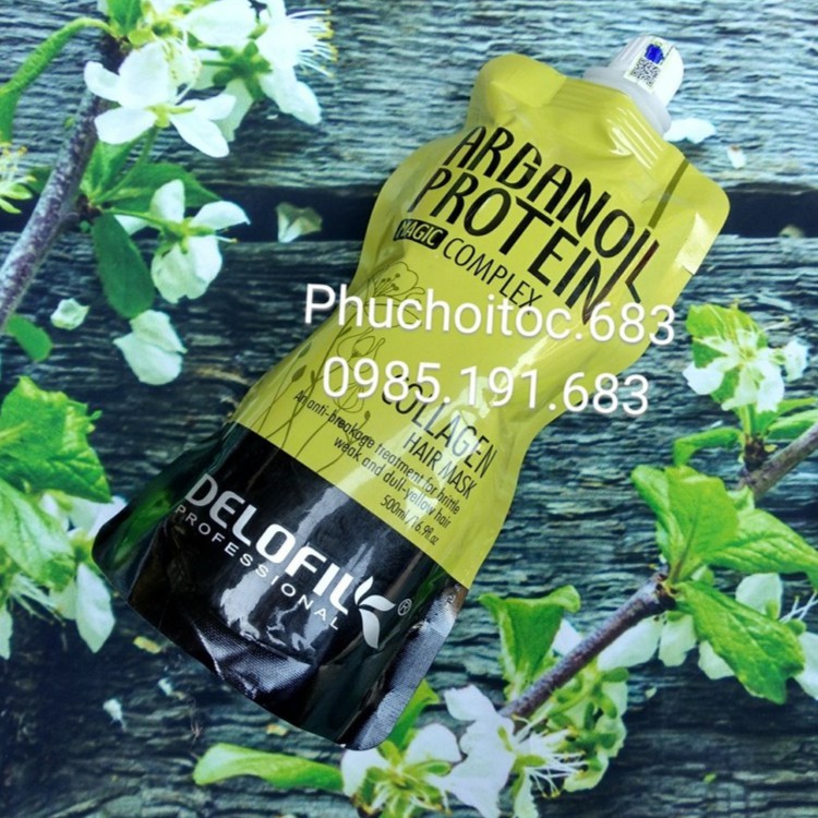 [Tặng Mũ] HẤP PHỤC HỒI DƯỠNG ẨM COLLAGEN DELOFIL ARGAN OIL - PROTEIN - MAGIC COMPLEX 500ml Túi | BigBuy360 - bigbuy360.vn