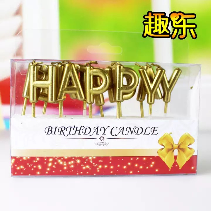 Bộ nến chữ Happy Birthday, bộ nến đèn cầy trang trí sinh nhật