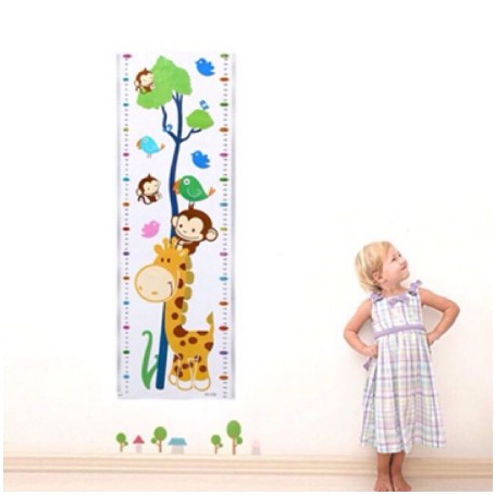 THƯỚC Decal DÁN TƯỜNG ĐO CHIỀU CAO CHO BÉ-HÌNH NGHỘ NGHĨNH ĐÁNG YÊU