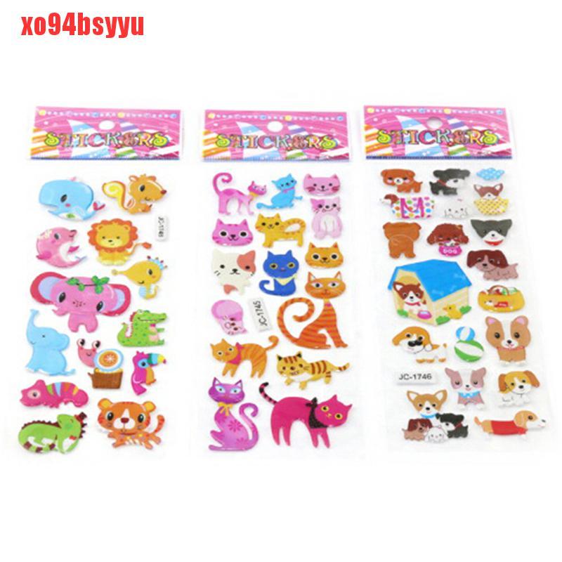 Set 5 Tờ Miếng Dán Bong Bóng Hình Động Vật 3D xo94bsyyu Dành Cho Bé