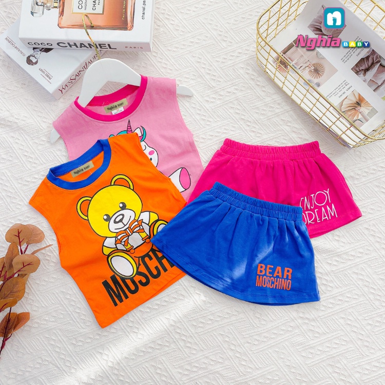 Set chân váy thể thao bé gái cotton 9-40KG - NGHĨA BABY dành cho bé gái