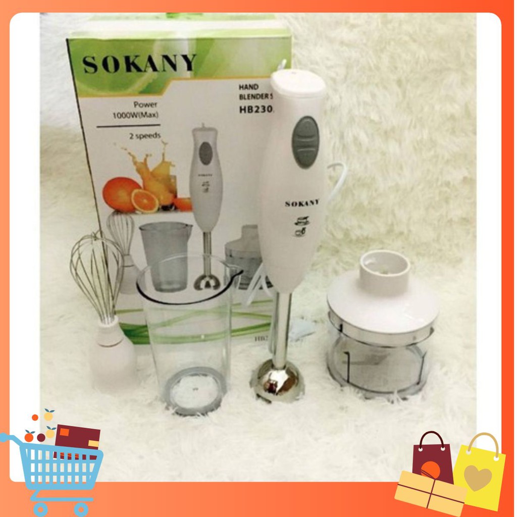 Máy xay cầm tay đa năng say thịt, cá, hoa quả, đánh trứng, đánh bột S0KANY HB230A - BestMart