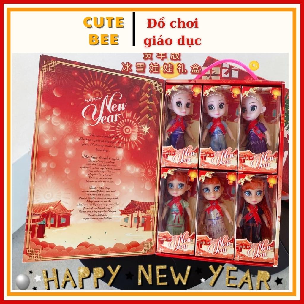 Hộp 6 Búp Bê Frozen Disney Phiên Bản HAPPY NEW YEAR, Loại To Có Giày, Có Ảnh so sánh - CUTEBEE KIDS